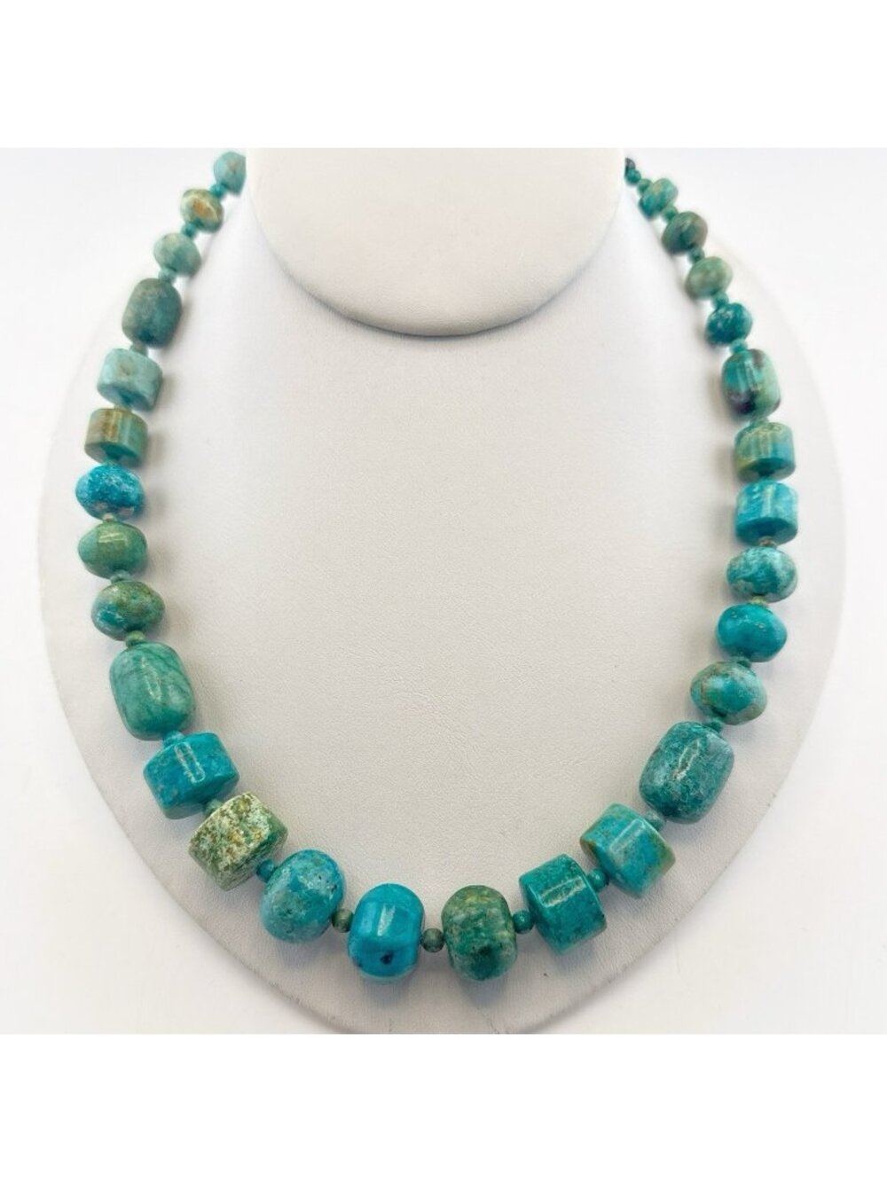 Jay King Necklace Turquoise Blue Carved Graduated Chunky Sterling Silver 925